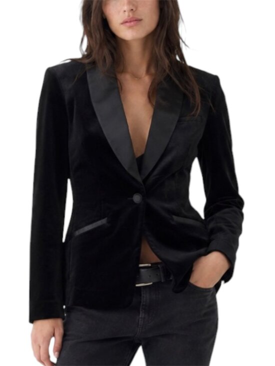 CAbi Jackets & Blazers - CAbi Black Velvet Tuxedo Blazer